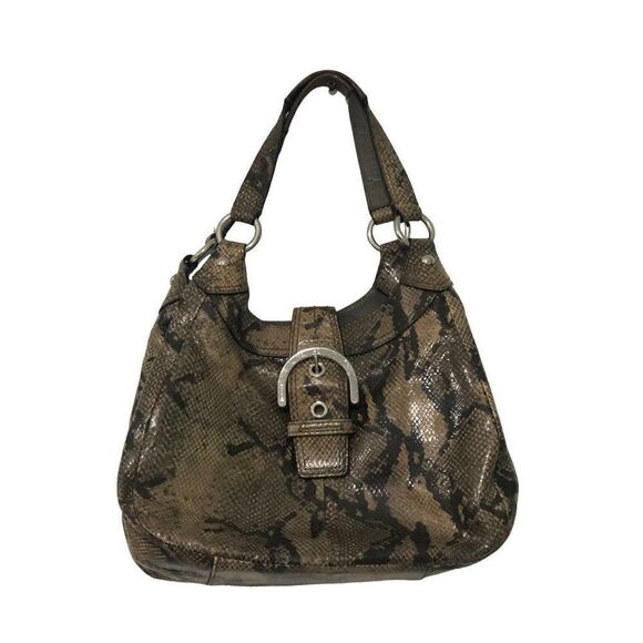 Coach Soho Lynn Python Embossed 3 Compartments Snakeskin Hobo Purse E1120 F17419 - Picture 1 of 7